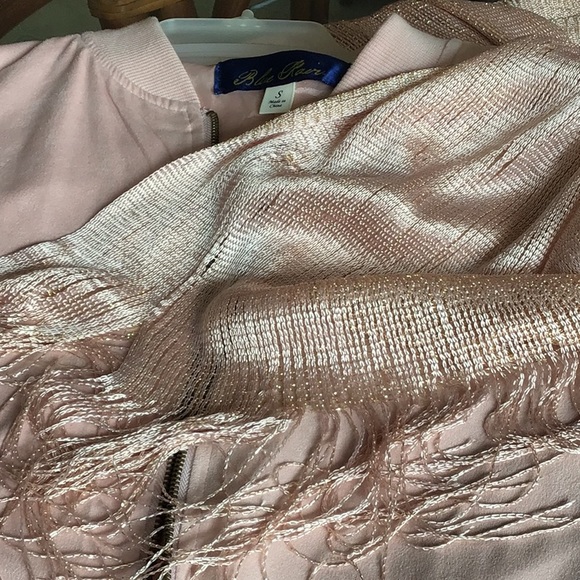 Baby Pastel Pink “Sandwashed Silk” or “Sueded Silk” Bomber Jacket - Picture 6 of 8